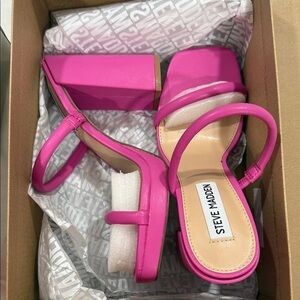 Steve Madden Hot Pink Block Heel Sandals